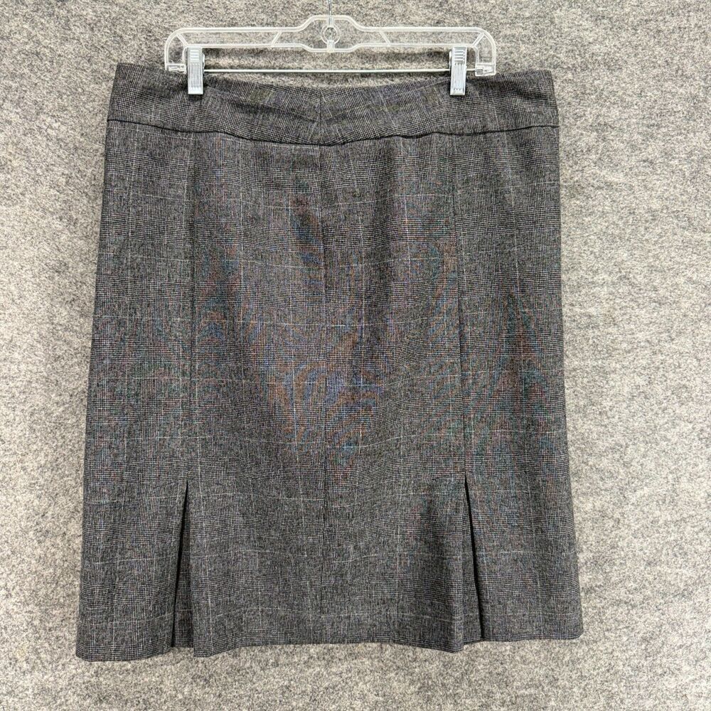 Black Label Skirt Women 14 Gray A-Line Midi Zipper Mid Rise Lined Casual Solid
